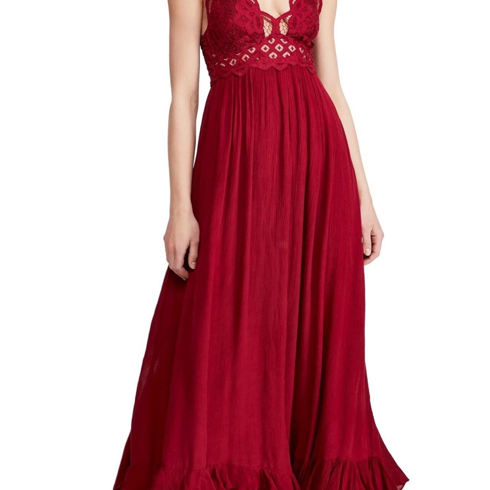 Free People Crimson Lace Maxi Dress